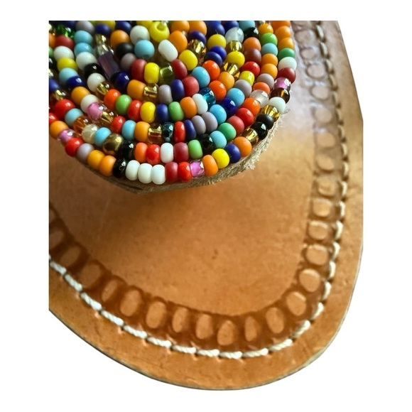 Alex’s Pure Genuine Leather Beaded Multi Color Handmade Thong Sandals- Coachella - Picture 14 of 14